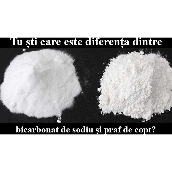 Care este diferenta dintre bicarbonat de sodiu si praf de copt